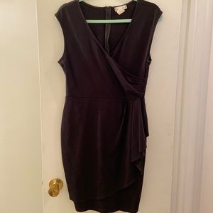 Bodycon Black Dress Sleeveless Faux Wrap XL